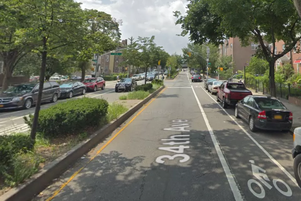 Strete view of 34th Avenue in Queens, New York